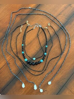 Bundle of 6 Stone Beaded Necklaces Bellezza and Sterling Silver